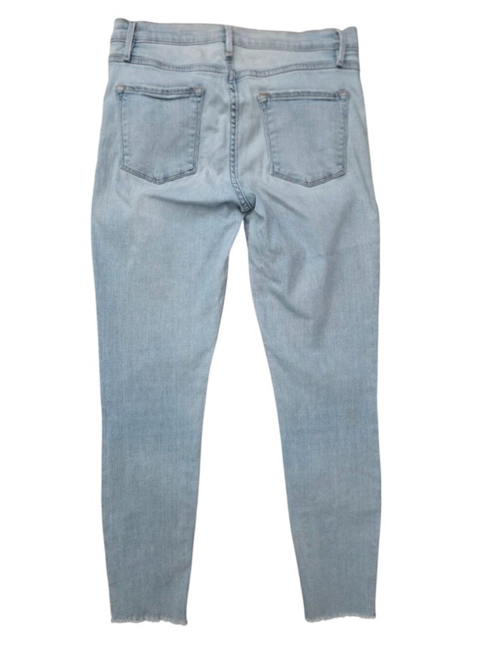 FRAME Le Skinny De Jeanne Light Wash Frayed Hem Ankle Denim Jeans Women's Sz 27 - Picture 2 of 8
